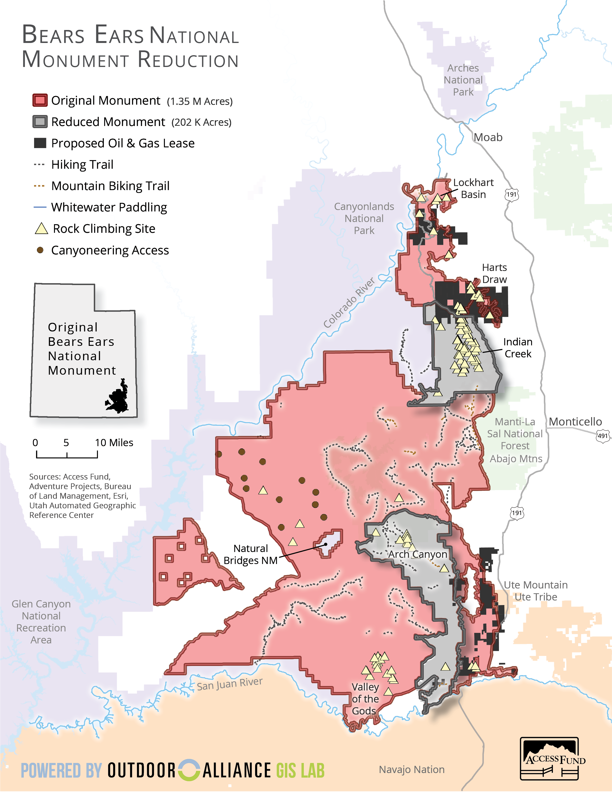 Map) - - Bears Ears Reduction Map (2550x3300), Png Download