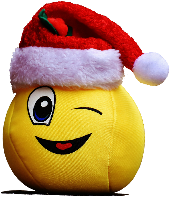 Christmas, Smiley, Funny, Laugh, Wink, Santa Hat - Christmas Smiley (680x720), Png Download