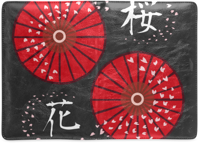 Japanese Umbrella "cherry Blossoms" Custom Notebook - Umbrella (500x500), Png Download
