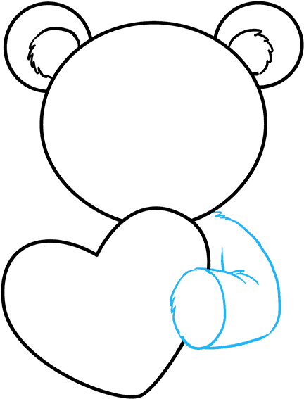 How To Draw Teddy Bear With Heart - Drawing (680x678), Png Download