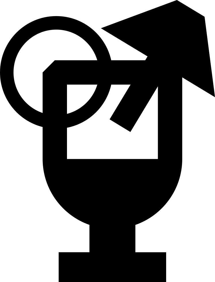 Drink Glass With An Umbrella And A Fruit Slice On Border - Drink (748x980), Png Download