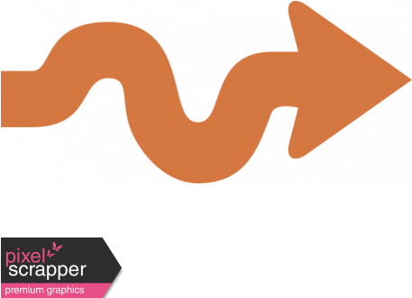 Dark Orange Curvy Arrow - Turn Pants Into A Pencil Skirt (456x456), Png Download