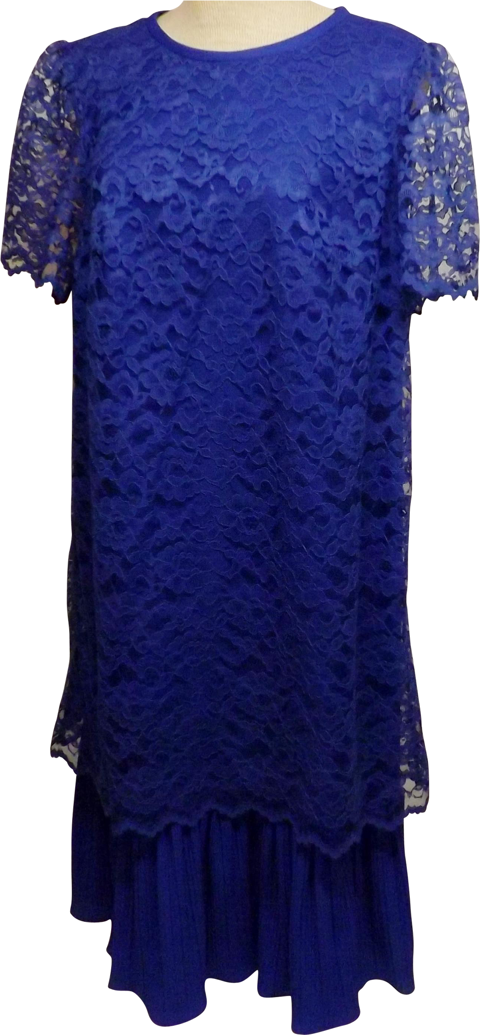 Vintage Mario Gilberti Italian Blue Lace Evening Dress - Day Dress (2048x2048), Png Download