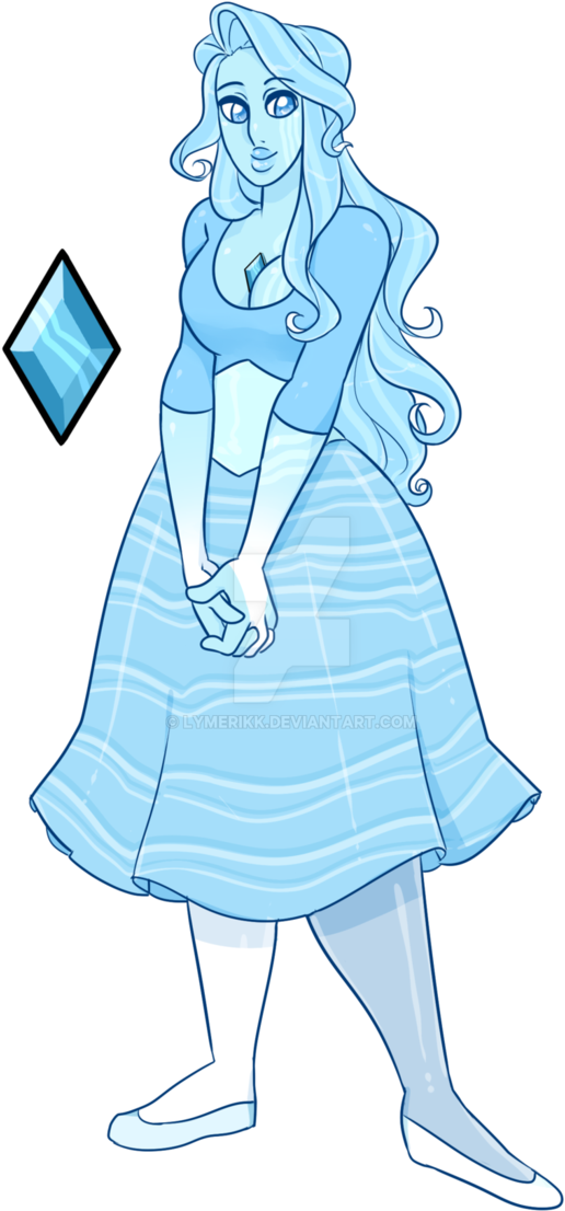 Blue Lace Agate By Lymerikk - Gemstone (697x1145), Png Download