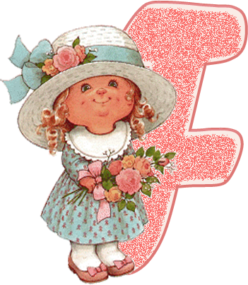 Alfabeto De Nenita Con Flores, Dibujo De Sarah Kay - Dibujos De Sarah Kay Para Imprimir Gratis (351x404), Png Download
