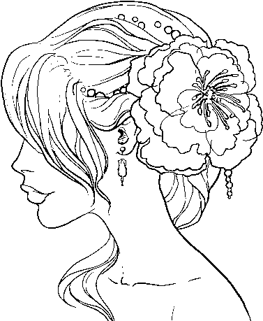 Dibujo De Tocado De Novia Con Flor Para Colorear - Tocado Dibujo (600x470), Png Download