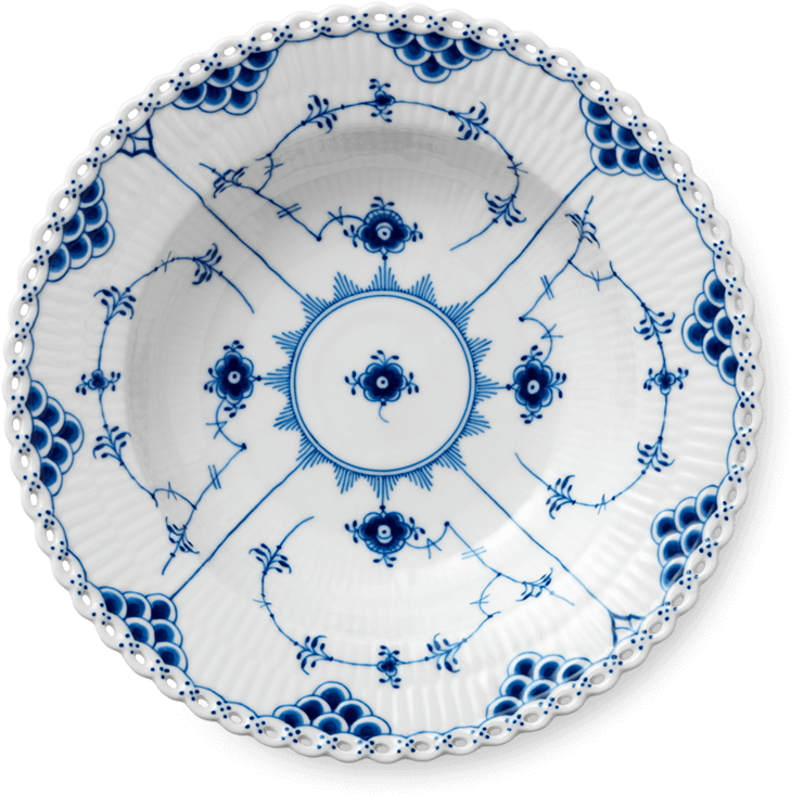 Hold Or Double Click To Zoom - Blue Fluted Full Lace Plate Deep (1130x1130), Png Download