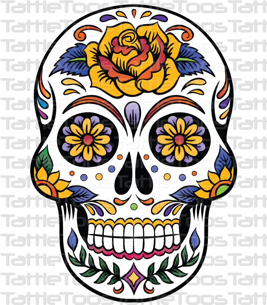 Sugskull - Free Clipart Sugar Skulls (848x1000), Png Download