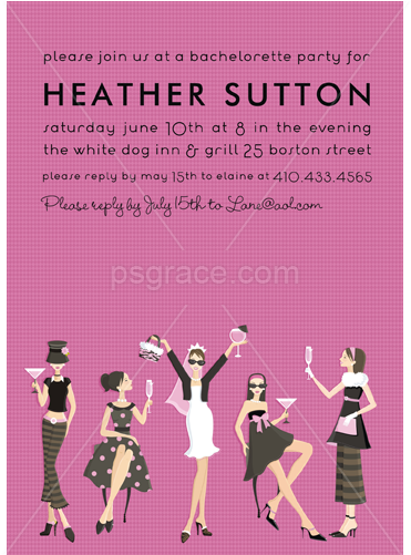 Bachelorette Party #1 Invitations (500x500), Png Download