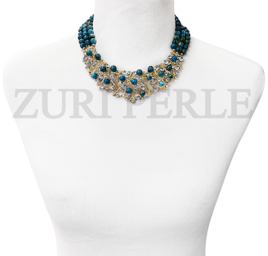 Handmade Blue Lace Agate Necklace, Made With Blue Lace - Necklace (386x368), Png Download