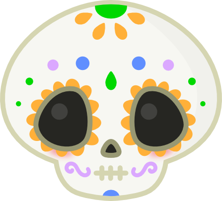 Cute Sugar Skull Png (447x405), Png Download