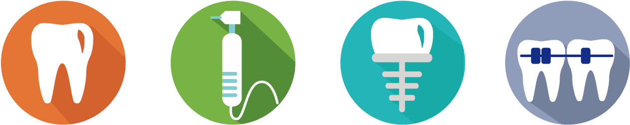Iconos - Iconos Dentales Png (1302x271), Png Download