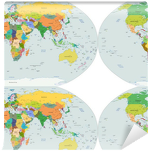 Papel Pintado Mapa Mundial Político Del Mundo, Vector - Mapa Politico Del Mundo (400x400), Png Download