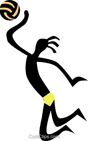 Playing Volleyball Royalty Free Vector Clip Art Illustration - Sports (300x480), Png Download