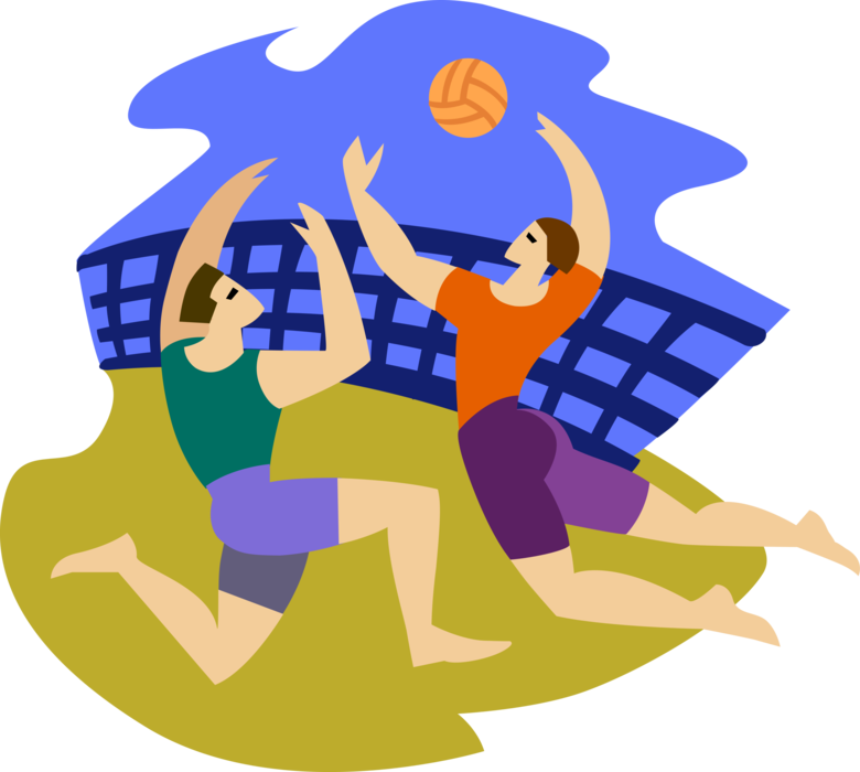 Vector Illustration Of Sport Of Beach Volleyball Game - Beach Volleyball Clipart (780x700), Png Download