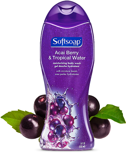 Softsoap Acai Berry Body Wash (472x500), Png Download