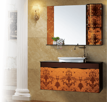 Glass / Mirror Cabinets - Bathroom (409x390), Png Download