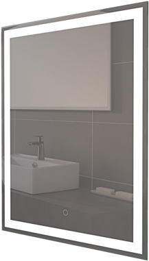 Standard Led Mirrors With Touch On/off - Mirror (530x398), Png Download