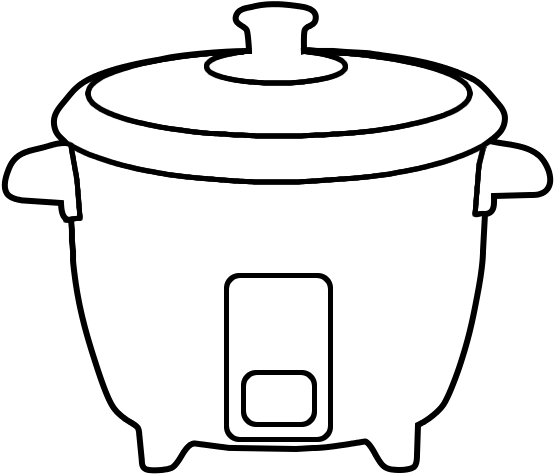 Rice Cooker Clipart Black And White (600x514), Png Download
