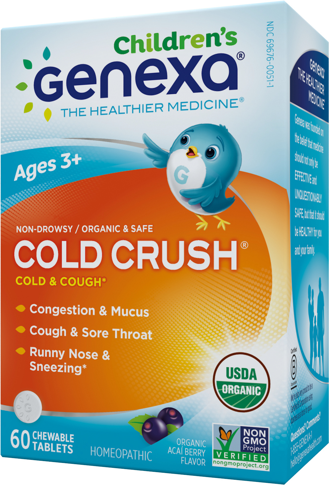 Children's Cold Crush Homeopathic Tablets, Organic - Genexa Calm Keeper (2000x2000), Png Download