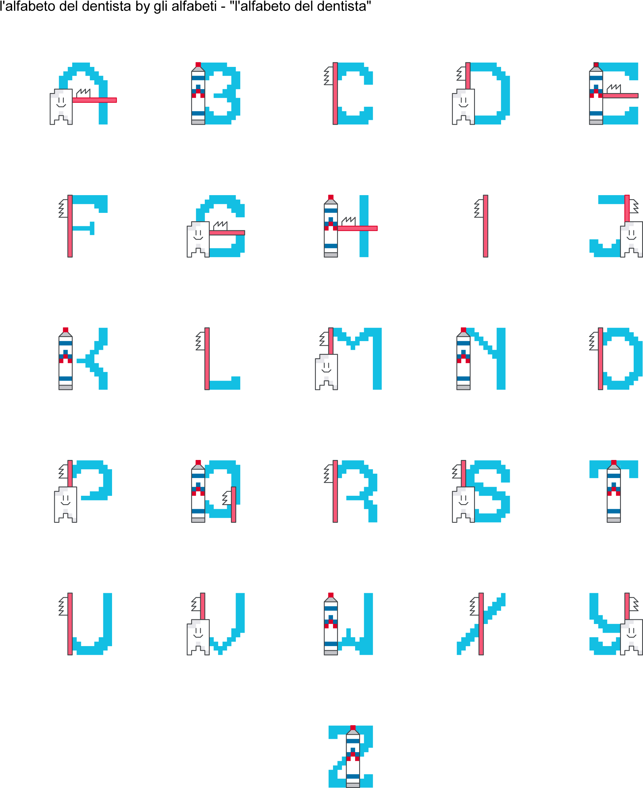 Dental Hygiene Alphabet Cross Stitch Pattern Alfabeto - Cross-stitch (2235x2673), Png Download