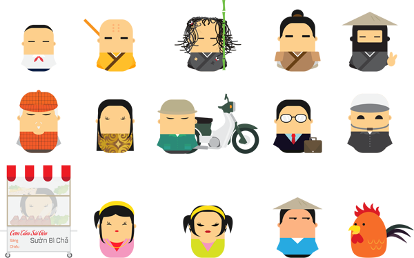 Sườn - Vietnamese Cartoon People (600x374), Png Download