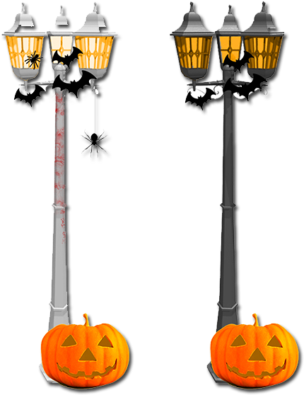Home / Festive Themes / Halloween / Halloween Lampost - Halloween (600x600), Png Download