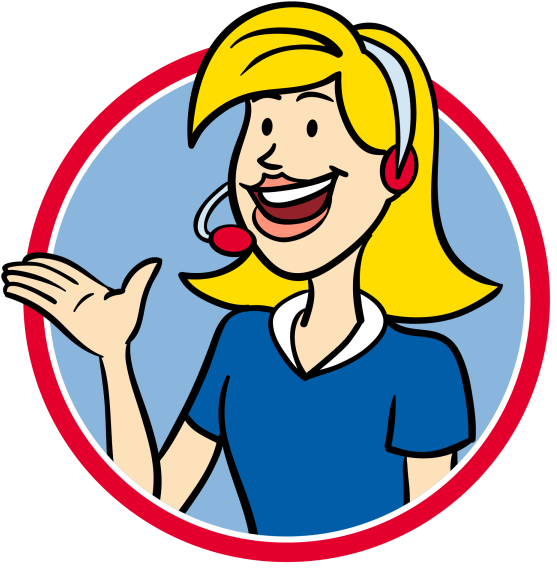 Help Desk Lady Cartoon - Buttons - Round Picture Buttons (600x600), Png Download