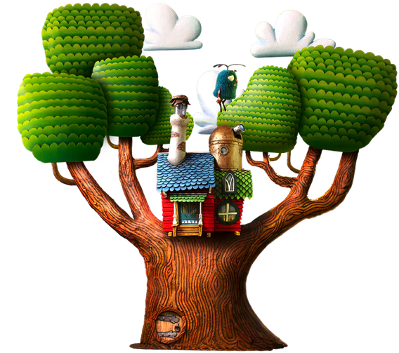 The Forest Beyond - Tree (598x517), Png Download