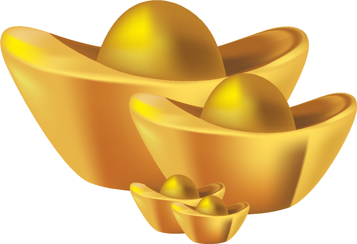 Vector Golden Ingot Element - Ingot Png (1772x1378), Png Download