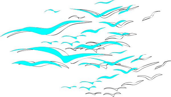 Light Blue Birds Svg Clip Arts 600 X 340 Px (600x340), Png Download