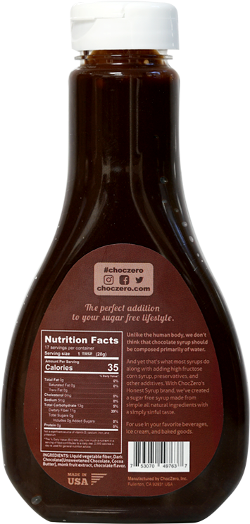 Low Carb, Sugar Free, No Preservatives - Chocolate Syrup (1000x1000), Png Download