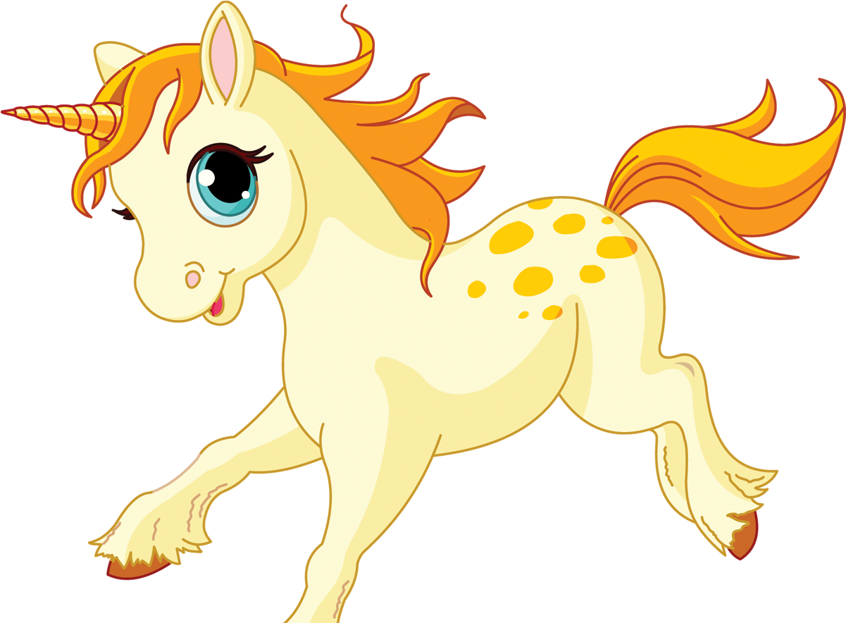 Cornify Happiness - Sticker Petite Licorne Au Galop (1300x884), Png Download
