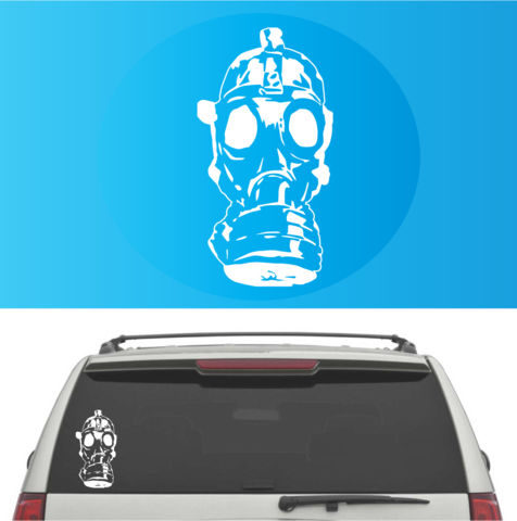 Gas Mask Car Decal Custom Car Decals Car Stickers - Baby On Board Car Sticker Design (476x480), Png Download