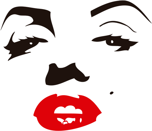 Car & Motorbike Stickers - Stencil De Marilyn Monroe (500x431), Png Download