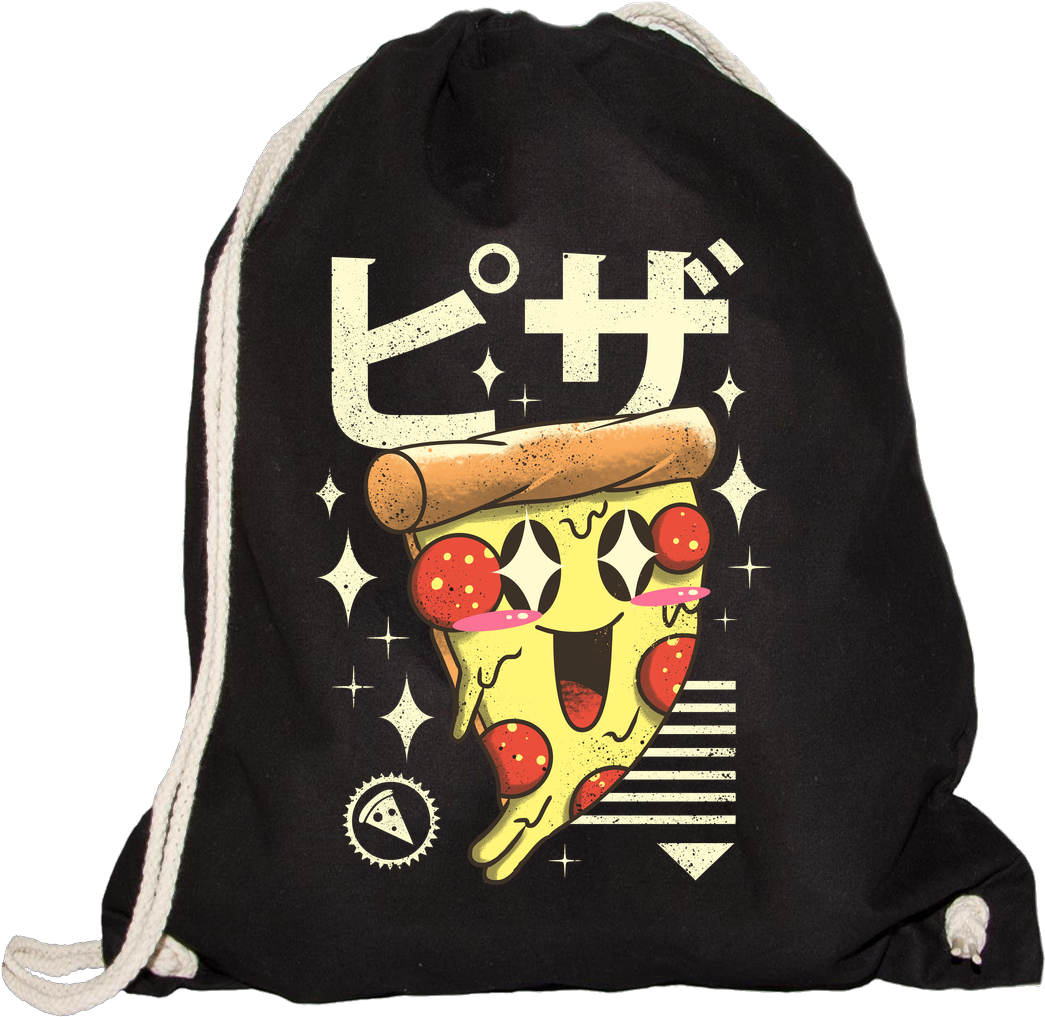 Vincent Trinidad Kawaii Pizza Sonstiges Gymsac Schwarz (1044x1044), Png Download