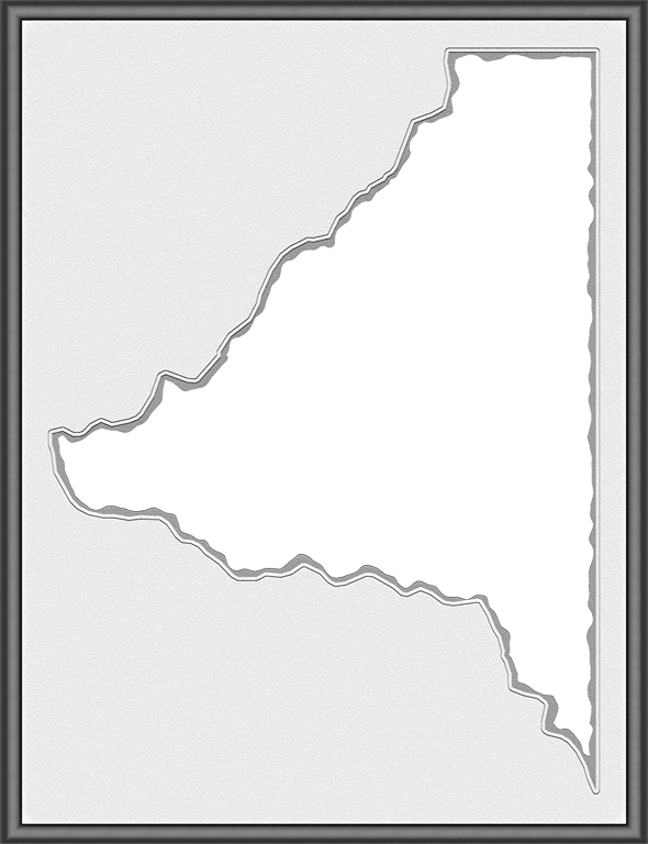 A Map Of Bradford With A Smooth, Dark Grey Frame And - Map (590x768), Png Download