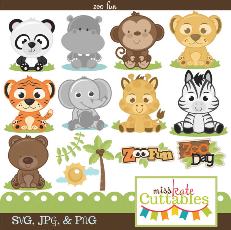 Miss Kate Cuttables Zoo Fun Bundle Svg Files For Scrapbooking - Scrapbooking Animals (800x799), Png Download