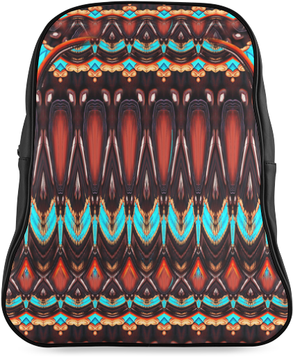 K172 Wood And Turquoise Abstract School Backpack By - Madeira (800x800), Png Download