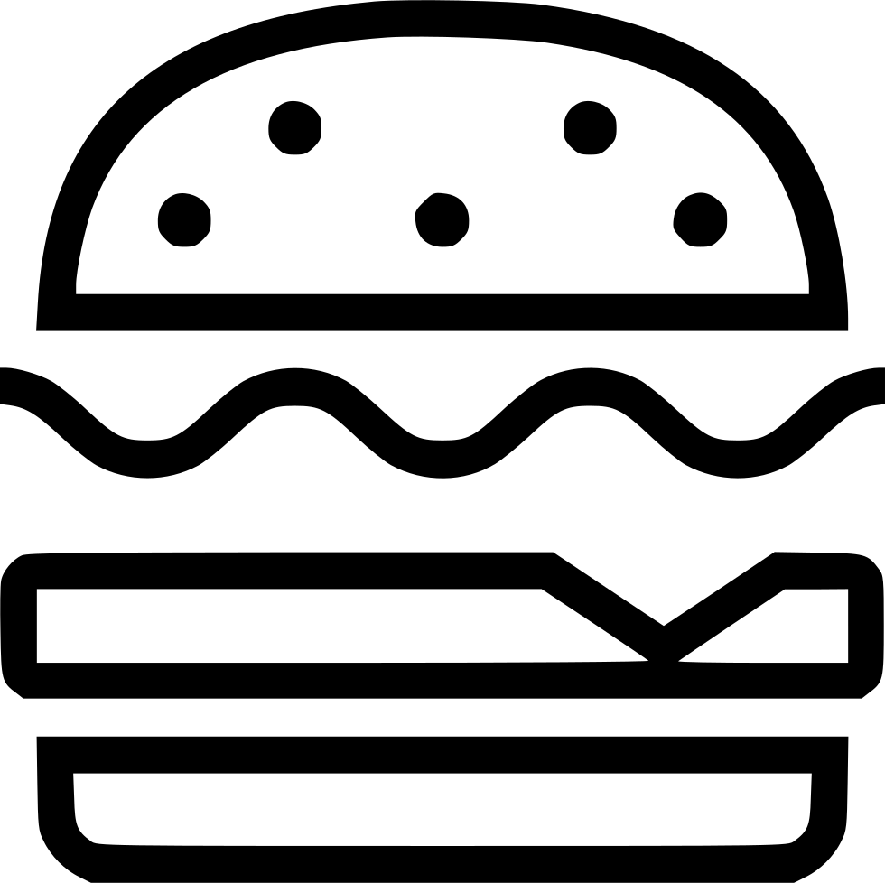 Cheeseburger Comments - Burger Logo Black And White (980x978), Png Download