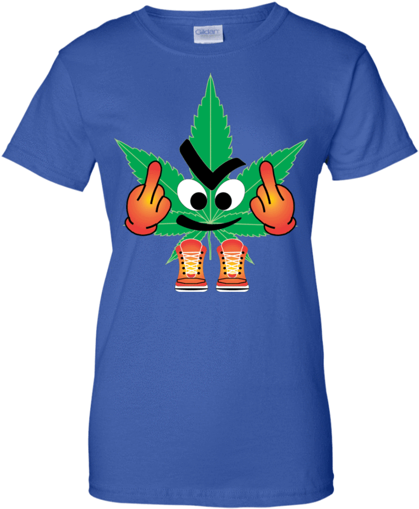 Bud The Weed Leaf Flipping The Bird Classic Cut Ladies' - Shirt (1024x1024), Png Download