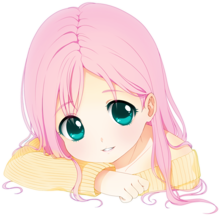 Cute Fluttershy - My Little Pony Fluttershy Anime (735x600), Png Download