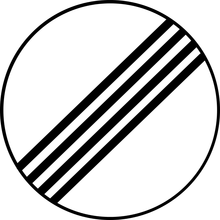 Mauritius Road Signs - Road Sign White Circle Black Lines (768x768), Png Download