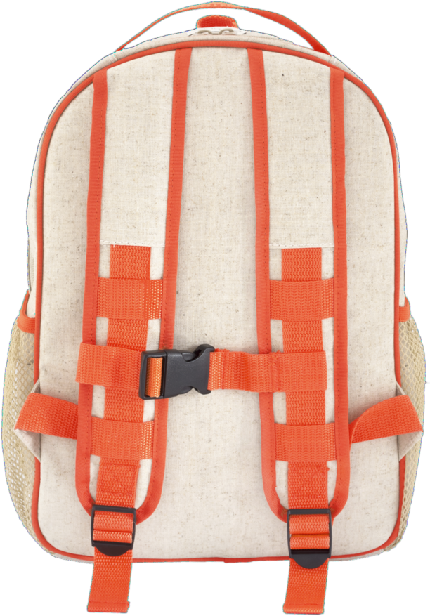 Neon Orange Giraffe Grade School Backpack - Soyoung Raw Linen - Neon Orange Giraffe Toddler Backpack (616x1024), Png Download