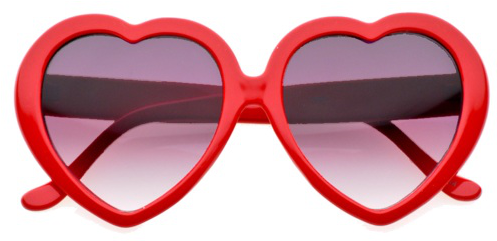 25 Images About Sunglasses On We Heart It - Large Oversized Womens Red Heart Shaped Sunglasses (500x266), Png Download