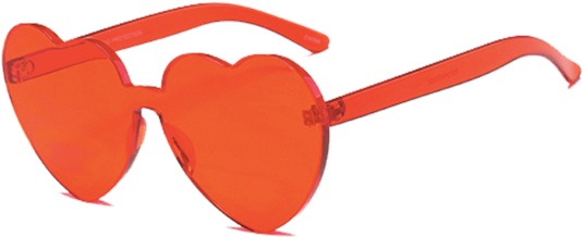 <3 Eyes - Red Tinted Heart Glasses (600x600), Png Download