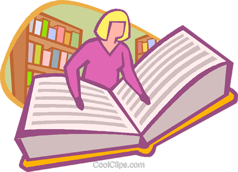 Woman Reading Book Royalty Free Vector Clip Art Illustration - Theory (480x347), Png Download