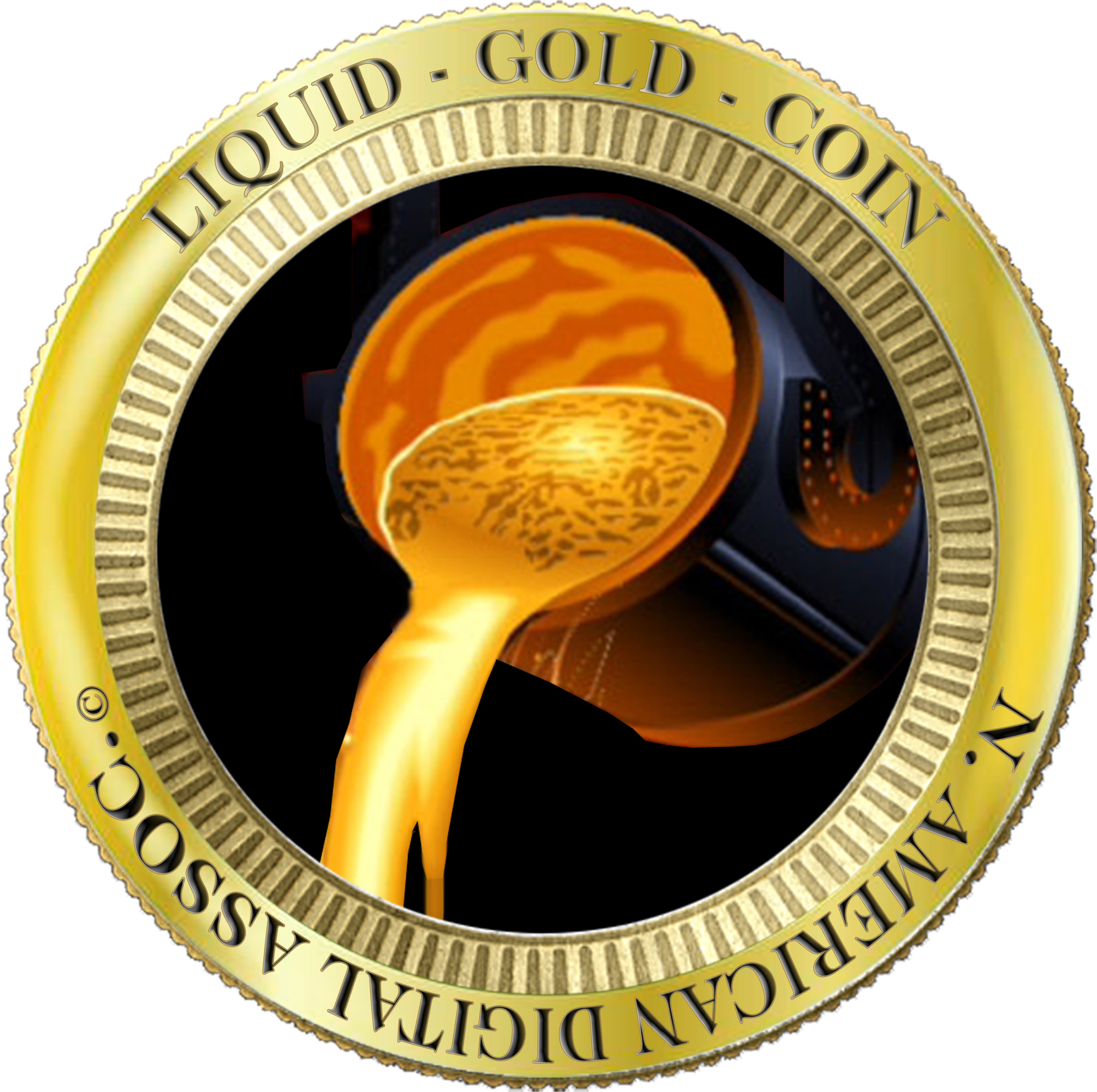 Review Liquid Gold Coin - Liquid Coin (3000x2792), Png Download