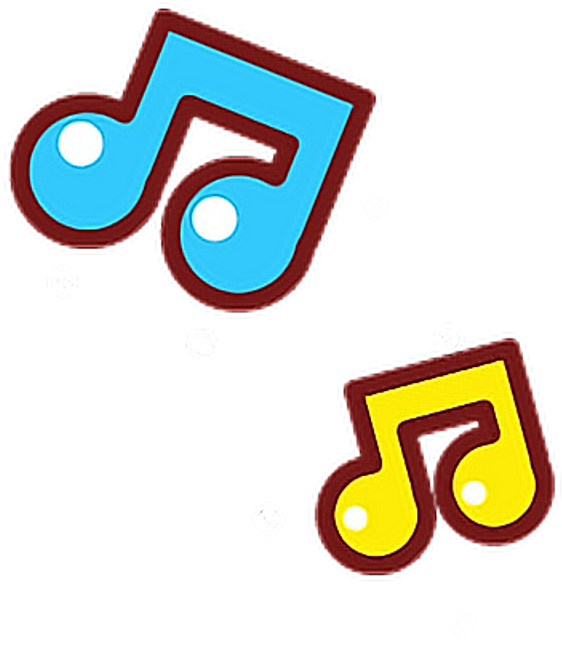 Cute Music Notes Music Notes Yellow Blue G7cheese'stime - Cute Music Notes Png (1024x1024), Png Download