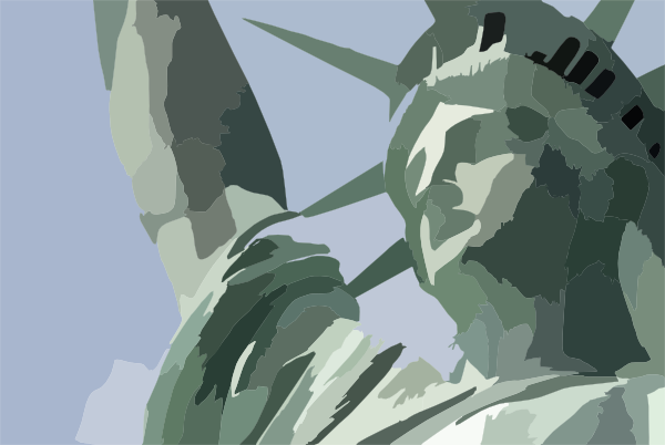 Statue Of Liberty Face (600x402), Png Download